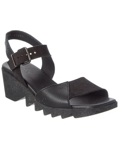 Arche Himzaa Leather Sandal In Black