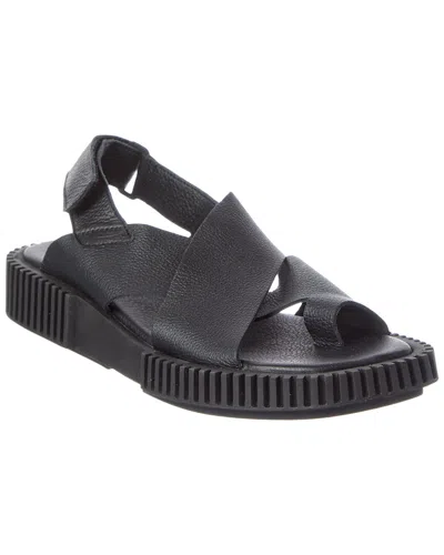 Arche Ixoham Leather Sandal In Black