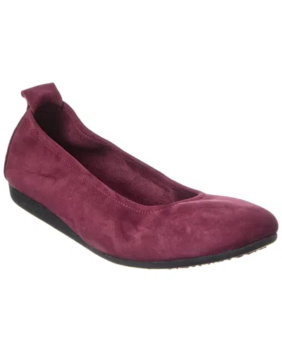 Arche Laius Leather Flat In Berry