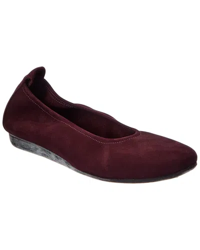 Arche Laius Leather Flat In Burgundy