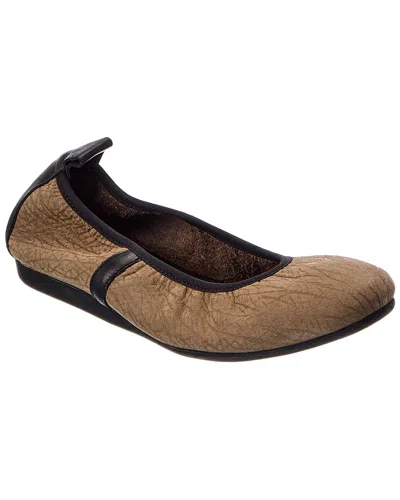 Arche Lamour Leather Flat In Brown