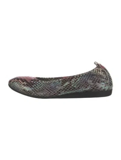 Pre-owned Arche Leather Animal Print Ballet Flats In Blue