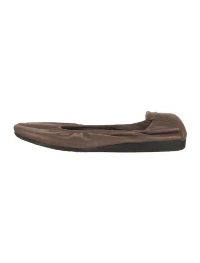 Pre-owned Arche Leather Ballet Flats In Brown
