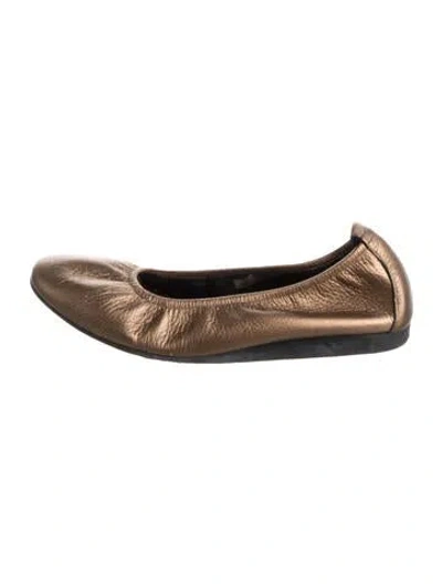 Pre-owned Arche Leather Ballet Flats In Silver