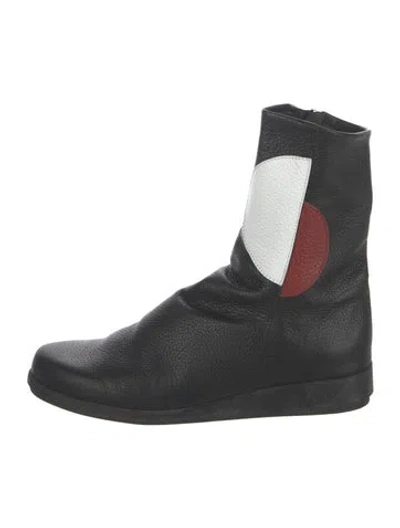 Pre-owned Arche Leather Colorblock Pattern Boots In Black