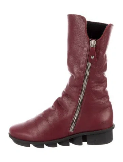 Pre-owned Arche Leather Combat Boots In Red