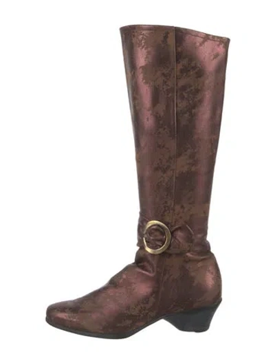 Pre-owned Arche Leather Patterned Boots In Brown