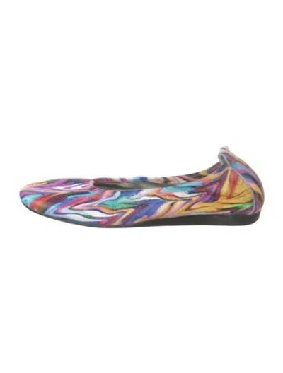 Pre-owned Arche Leather Printed Ballet Flats In Purple