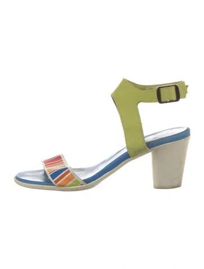Pre-owned Arche Leather Printed Sandals In Blue