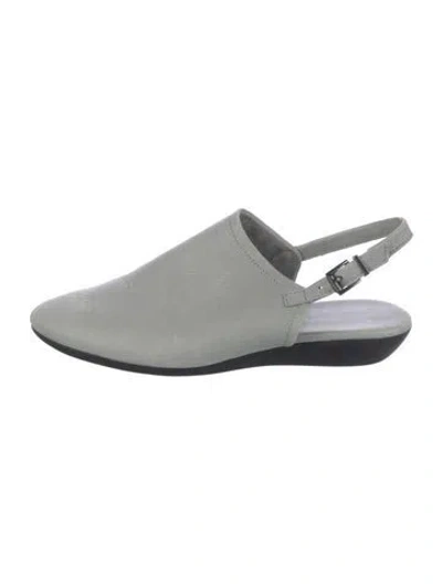 Pre-owned Arche Leather Slingback Flats In Gray