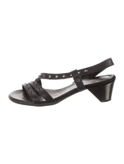 Pre-owned Arche Leather Slingback Sandals In Black