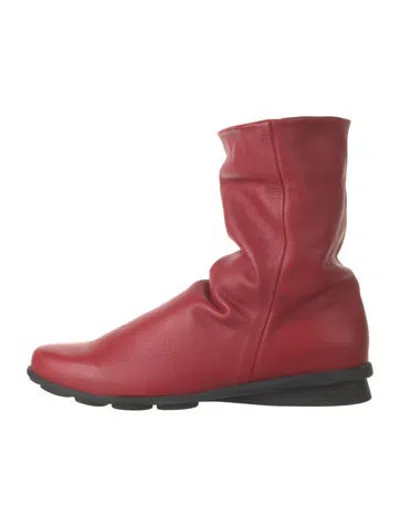 Pre-owned Arche Leather Slouch Boots In Red