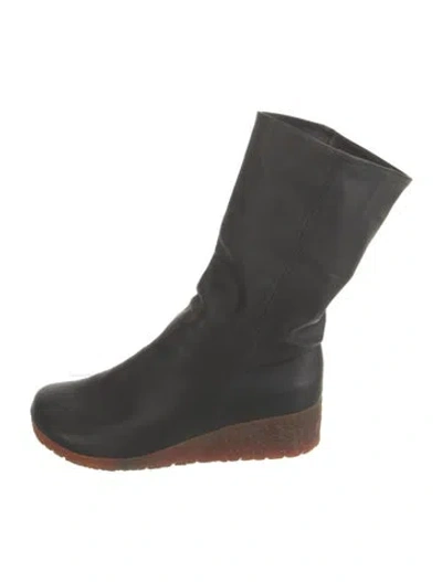 Pre-owned Arche Leather Sock Boots In Black