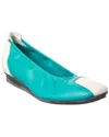 Arche Matcha Leather Flat In Blue