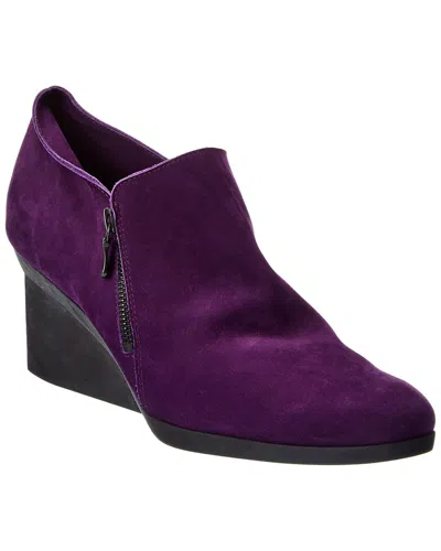 Arche Momali Leather Wedge Bootie In Purple