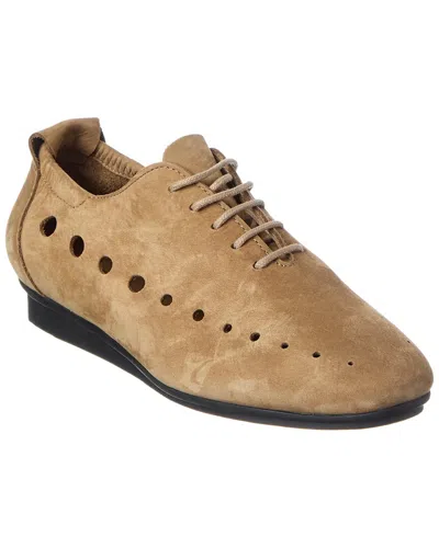 Arche Ninael Leather Flat In Animal Print