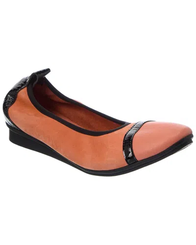 Arche Ninour Leather Flat In Pink
