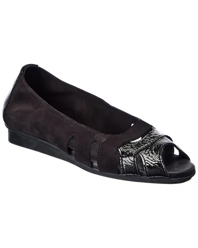 Arche Ninova Leather Flat In Black
