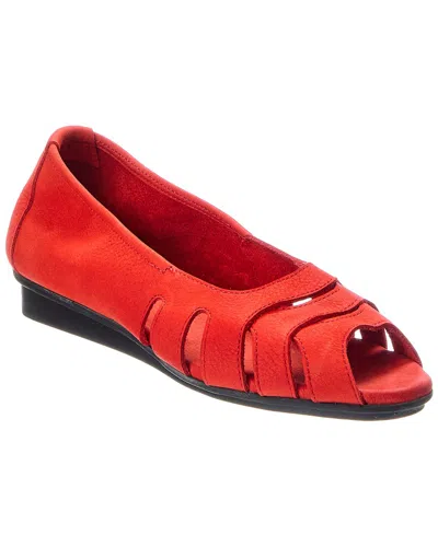 Arche Ninova Leather Flat In Red