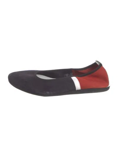 Pre-owned Arche Nubuck Colorblock Pattern Ballet Flats In Blue