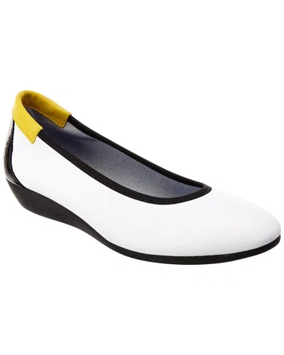 Arche Onely Leather & Suede Flat In White
