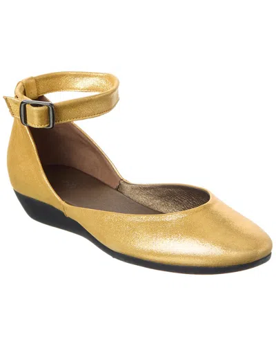 Arche Onyma Leather Flat In Gold