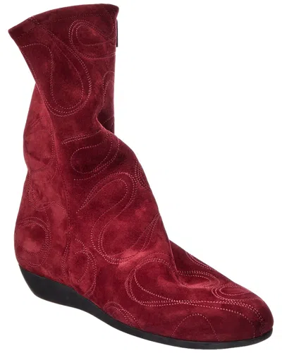 Arche Onypik Leather Boot In Red