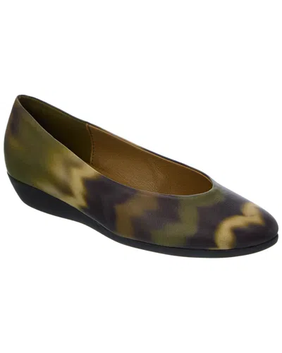 Arche Onyri Leather Flat In Green