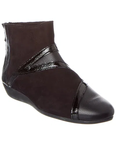 Arche Onyzem Leather & Patent Bootie In Multi