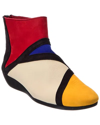 Arche Onyzem Leather Bootie In Red