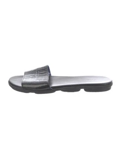 Pre-owned Arche Patent Leather Slides In Blue