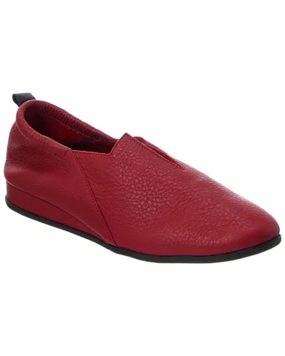 Arche Piako Leather Flat In Burgundy