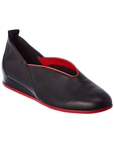Arche Piassy Leather Flat In Black