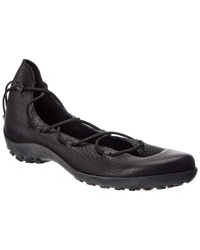 Arche Pulkaz Leather Flat In Black