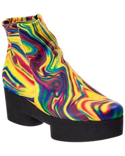 Arche Siluza Leather Platform Bootie In Multi