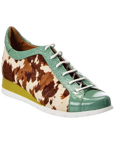 Arche Sitwo Haircalf & Patent Sneaker In Green