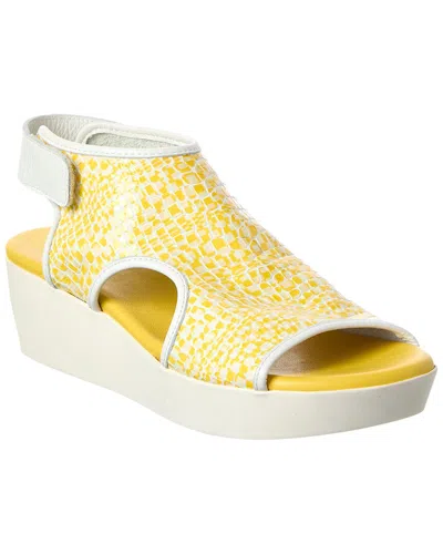 Arche Socqem Leather Sandal In Yellow