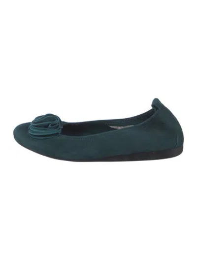 Pre-owned Arche Suede Ballet Flats In Green