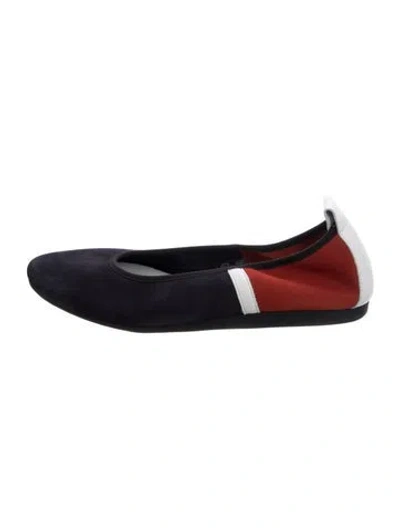 Pre-owned Arche Suede Colorblock Pattern Ballet Flats In Blue