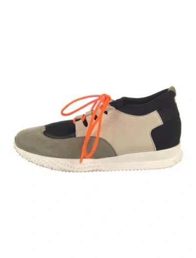 Pre-owned Arche Suede Colorblock Pattern Sneakers In Multicolor