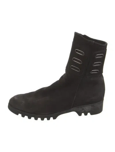 Pre-owned Arche Suede Combat Boots In Black