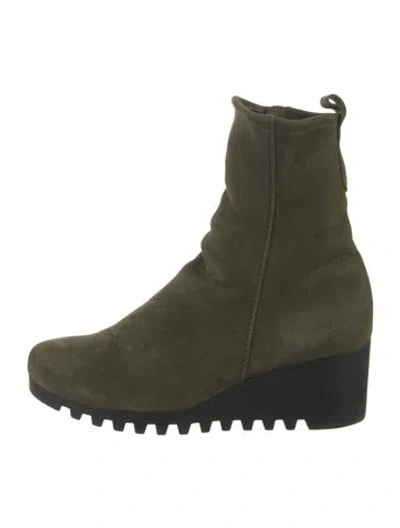 Pre-owned Arche Suede Combat Boots In Green