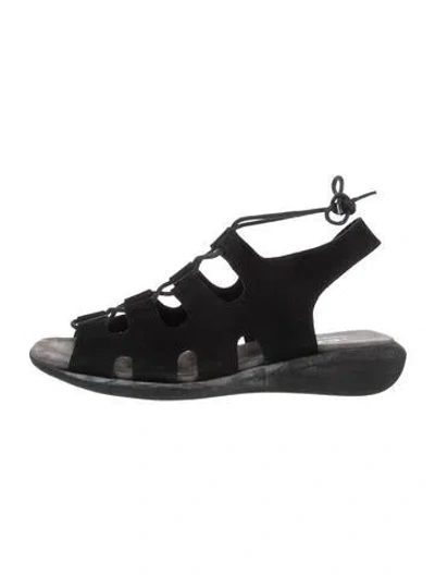 Pre-owned Arche Suede Gladiator Sandals In Black