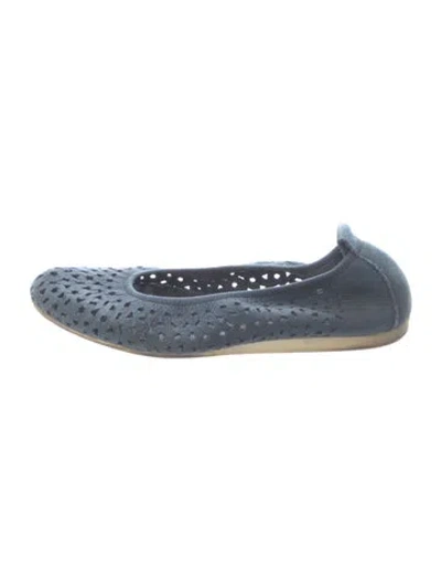 Pre-owned Arche Suede Lace Pattern Ballet Flats In Blue