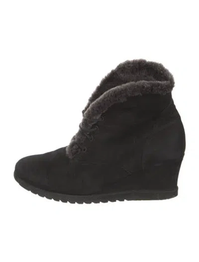 Pre-owned Arche Suede Lace-up Boots In Black