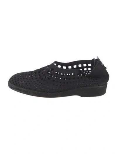 Pre-owned Arche Suede Lasercut Accents Mules In Black
