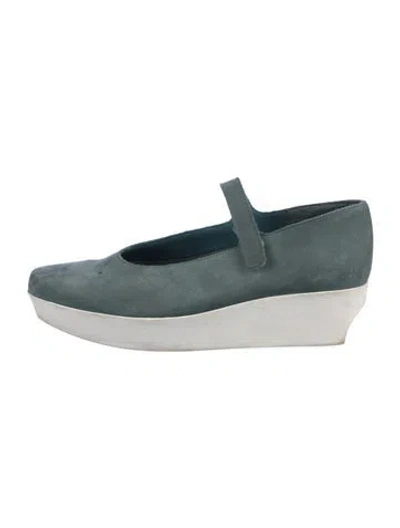 Pre-owned Arche Suede Mary Jane Flats In Blue