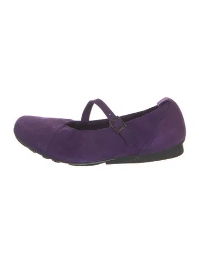 Pre-owned Arche Suede Mary Jane Flats In Purple