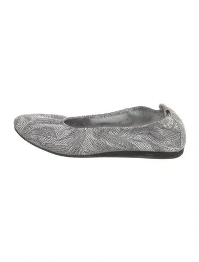 Pre-owned Arche Suede Printed Ballet Flats In Silver