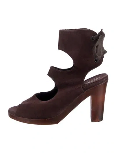 Pre-owned Arche Suede Sandals In Burgundy
